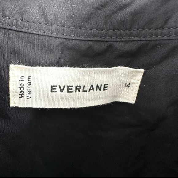 Everlane The Supima Cotton Short-Sleeve Shirt Dress in black Size 14 NWOT - Picture 5 of 11